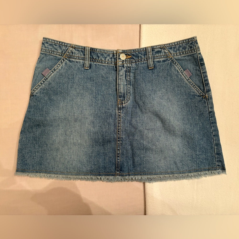 vintage jean mini skirt